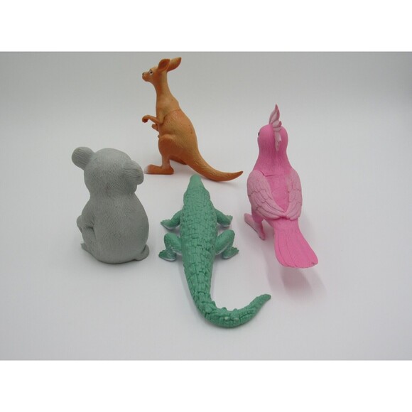Ankyo Zoo Animals Lot of 4 Hard Plastic Figurines Koala Kangaroo Parakeet Croc - Picture 4 of 11